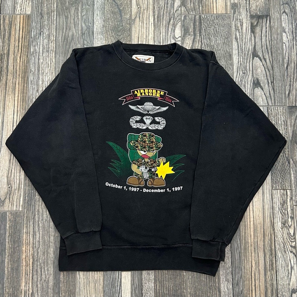 🔥🔥 Oarsman Vintage 90s Airborne Ranger‎ Military Crewneck Sweatshirt - EUC